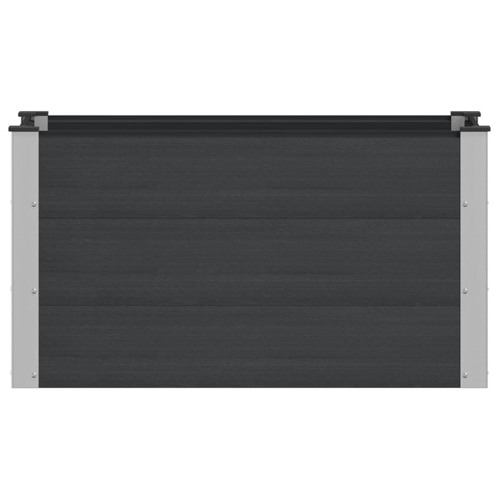 Strat înălțat de grădină Negru 100 x 50 x 54 cm WPC și Aluminiu WALTI