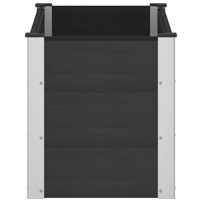 Strat înălțat de grădină Negru 100 x 50 x 54 cm WPC și Aluminiu WALTI