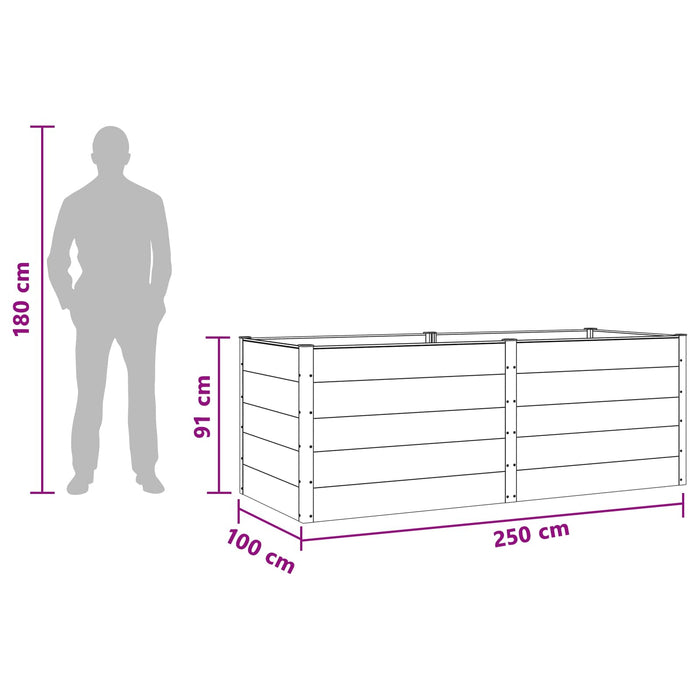 Strat înălțat de grădină Negru 250 x 100 x 91 cm WALTI