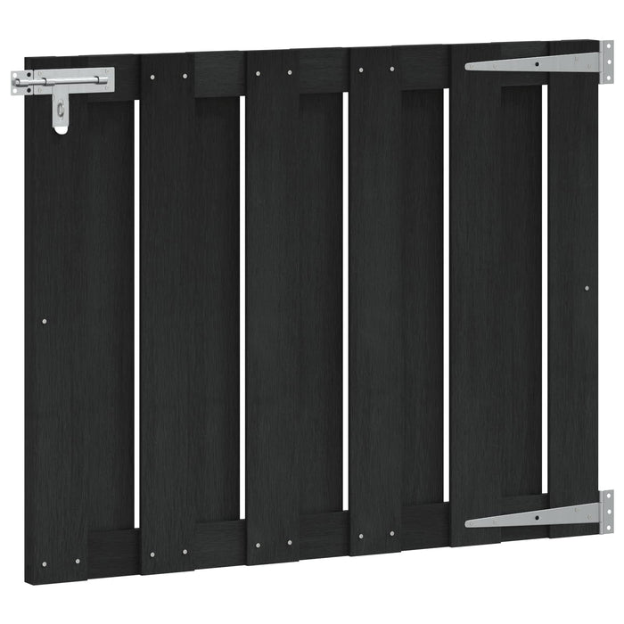 Poartă de grădină 100 x 80 cm WPC și Aluminiu Negru WALTI