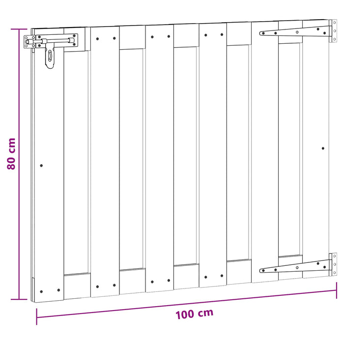Poartă de grădină 100 x 80 cm WPC și Aluminiu Negru WALTI
