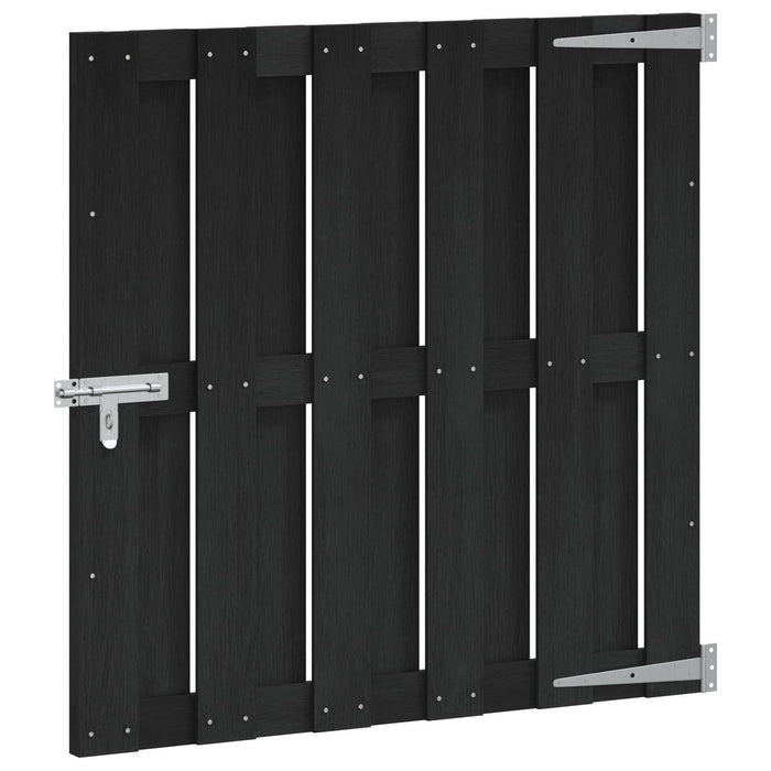 Poartă de grădină 100 x 100 cm WPC și Aluminiu Negru WALTI