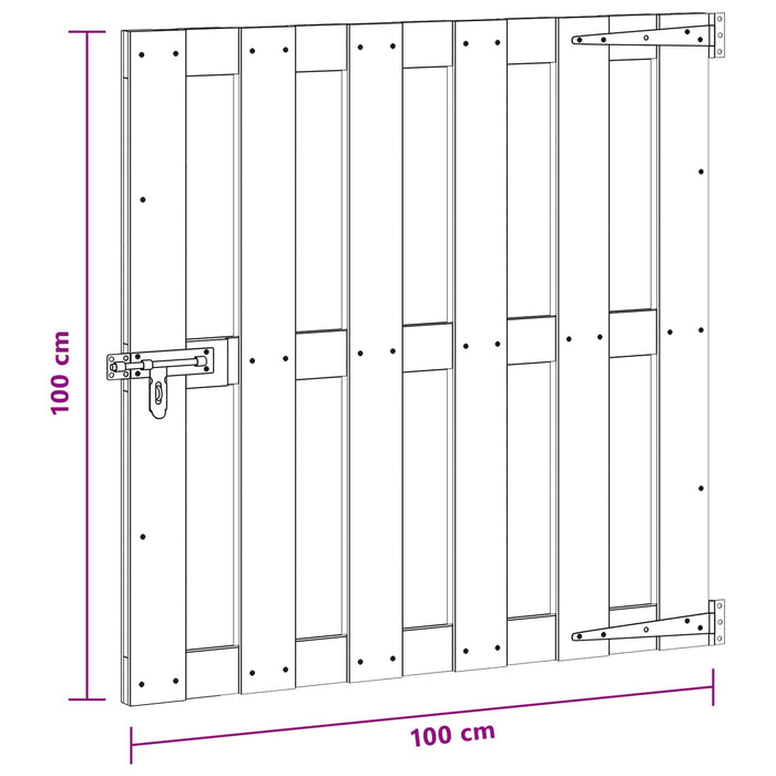 Poartă de grădină 100 x 100 cm WPC și Aluminiu Negru WALTI