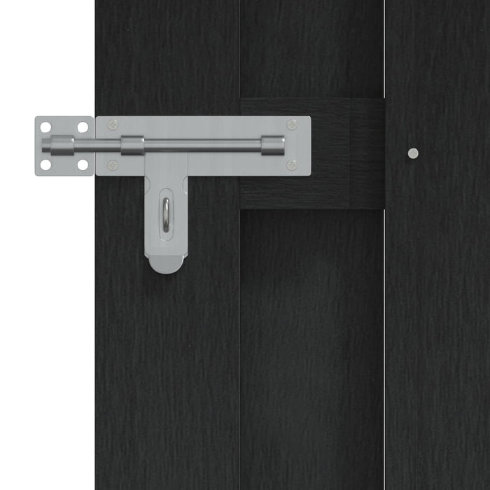 Poartă de grădină 100 x 112 cm WPC și Aluminiu Negru WALTI