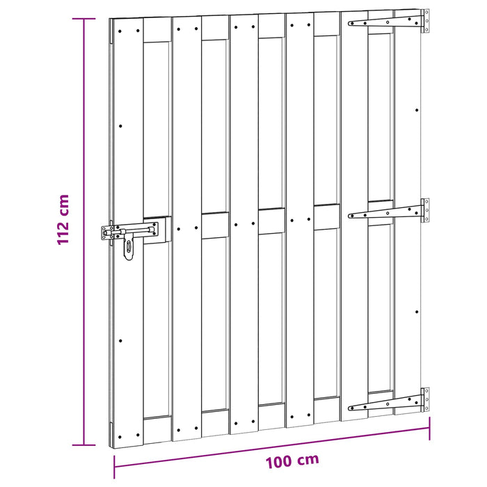 Poartă de grădină 100 x 112 cm WPC și Aluminiu Negru WALTI