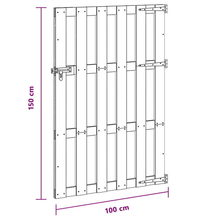 Poartă de grădină 100 x 150 cm WPC și Aluminiu Negru WALTI