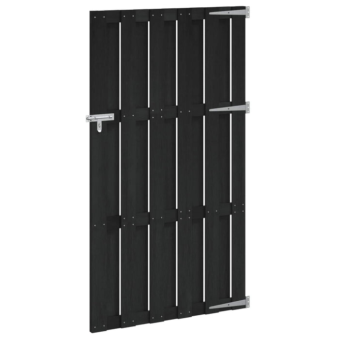 Poartă de grădină 100 x 180 cm WPC și Aluminiu Negru WALTI