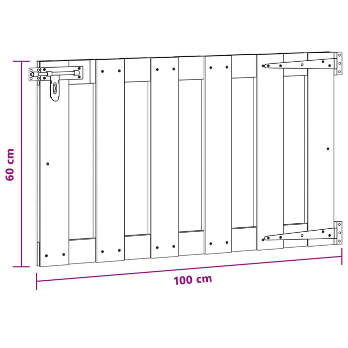 Poartă de grădină 100 x 60 cm WPC și Aluminiu Maro WALTI