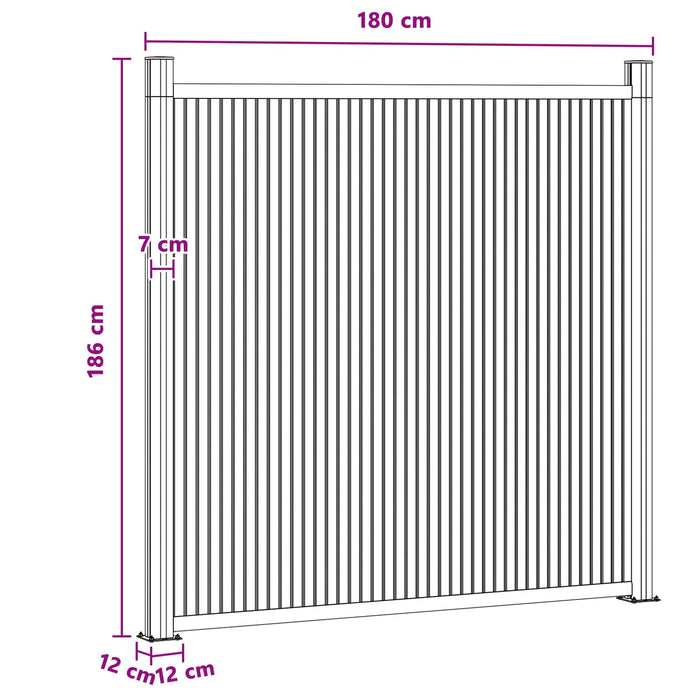 Panou de Gardă WPC și Aluminiu Negru - WALTI WALTI