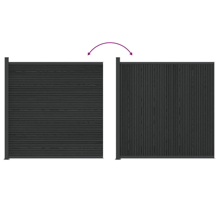 Panou de Gardă WPC și Aluminiu Negru - WALTI WALTI