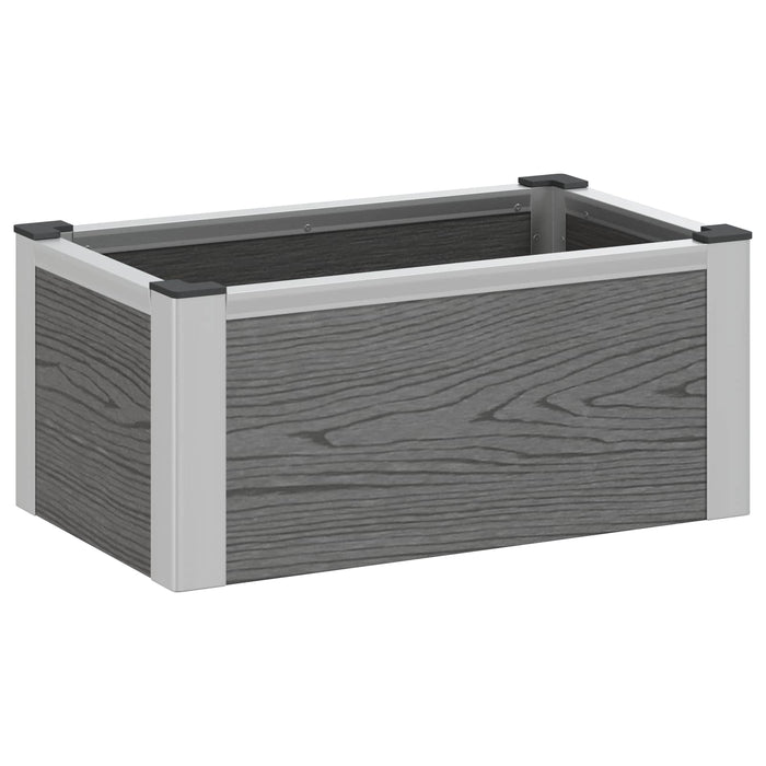 Strat înălțat de grădină Gri 50 x 30 x 22 cm WPC și Aluminiu WALTI