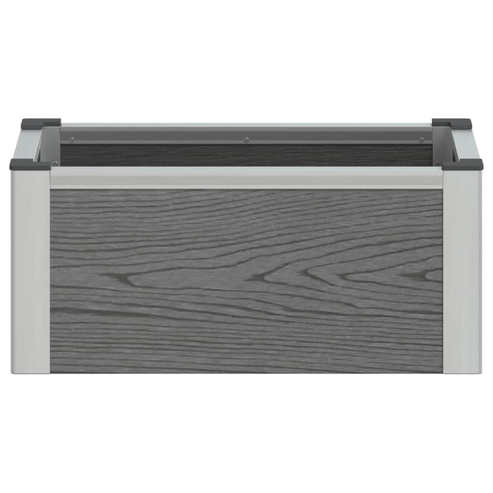 Strat înălțat de grădină Gri 50 x 30 x 22 cm WPC și Aluminiu WALTI