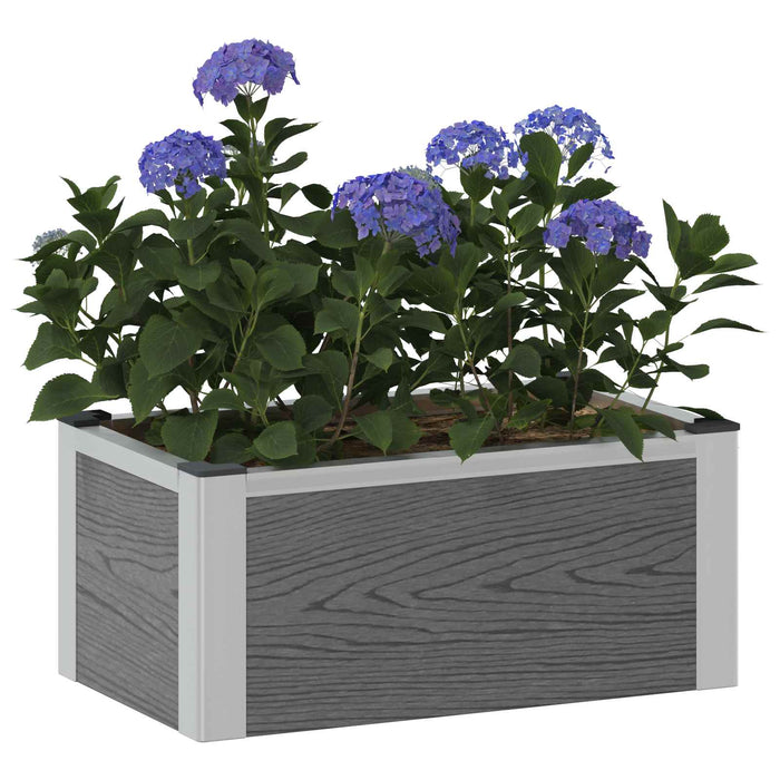 Strat înălțat de grădină Gri 50 x 30 x 22 cm WPC și Aluminiu WALTI
