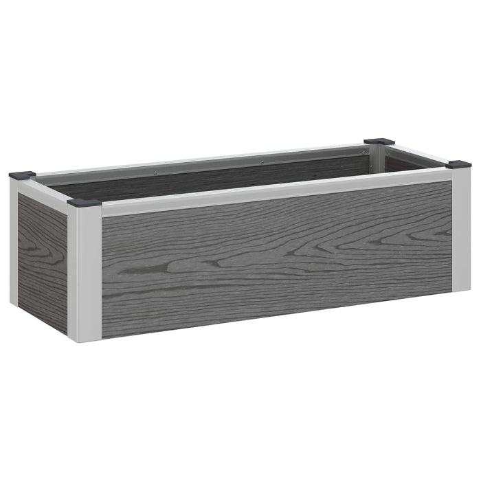 Strat înălțat de grădină Gri 75 x 30 x 22 cm WPC și Aluminiu WALTI