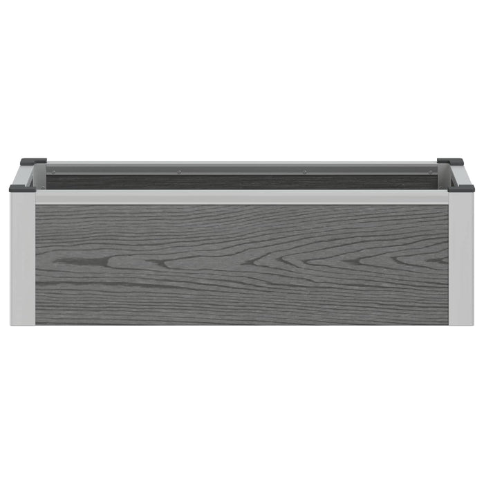 Strat înălțat de grădină Gri 75 x 30 x 22 cm WPC și Aluminiu WALTI