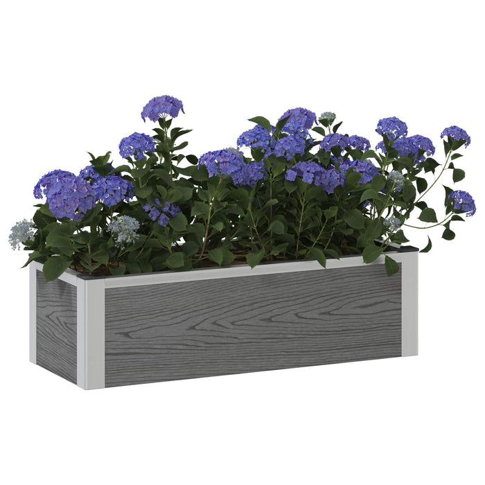 Strat înălțat de grădină Gri 75 x 30 x 22 cm WPC și Aluminiu WALTI