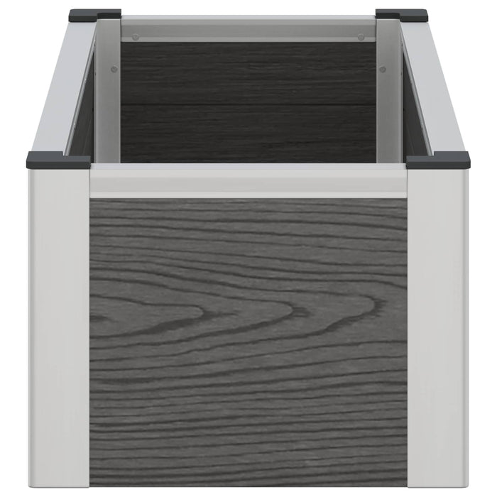Strat înălțat de grădină Gri 75 x 30 x 22 cm WPC și Aluminiu WALTI