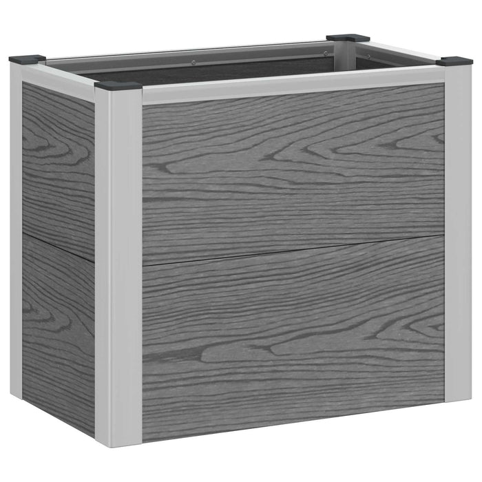 Strat înălțat de grădină Gri 50 x 30 x 22 cm WPC și Aluminiu WALTI