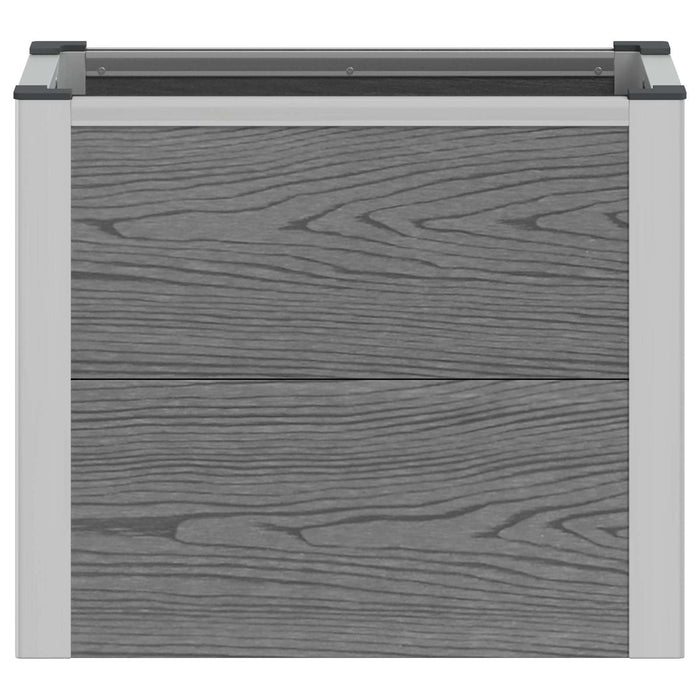 Strat înălțat de grădină Gri 50 x 30 x 22 cm WPC și Aluminiu WALTI