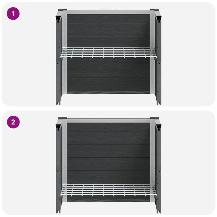 Strat înălțat de grădină Gri 50 x 30 x 22 cm WPC și Aluminiu WALTI