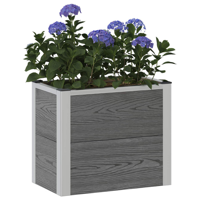 Strat înălțat de grădină Gri 50 x 30 x 22 cm WPC și Aluminiu WALTI