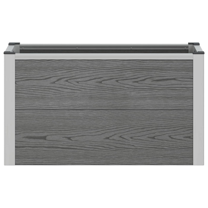 Strat înălțat de grădină Gri 75 x 30 x 22 cm WPC și Aluminiu WALTI