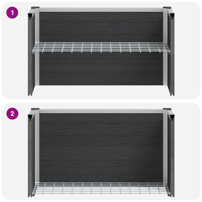 Strat înălțat de grădină Gri 75 x 30 x 22 cm WPC și Aluminiu WALTI
