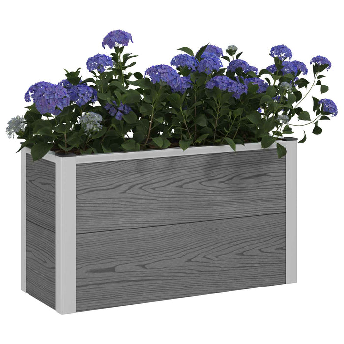 Strat înălțat de grădină Gri 75 x 30 x 22 cm WPC și Aluminiu WALTI
