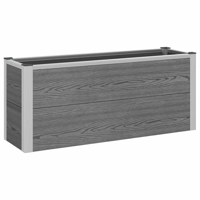 Strat înălțat de grădină Gri 100 x 30 x 22 cm WPC și Aluminiu WALTI