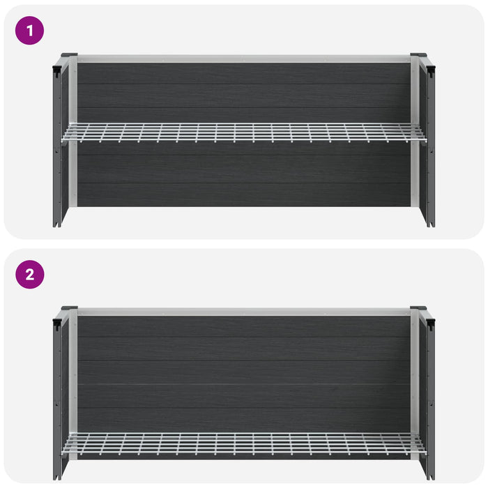 Strat înălțat de grădină Gri 100 x 30 x 22 cm WPC și Aluminiu WALTI
