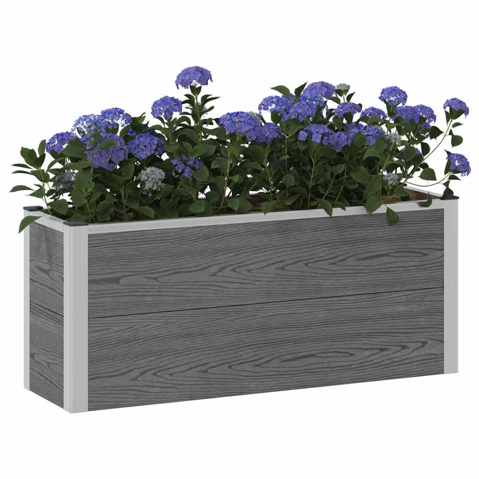 Strat înălțat de grădină Gri 100 x 30 x 22 cm WPC și Aluminiu WALTI