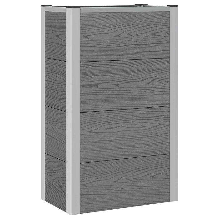 Strat înălțat de grădină Gri 50 x 30 x 22 cm WPC și Aluminiu WALTI