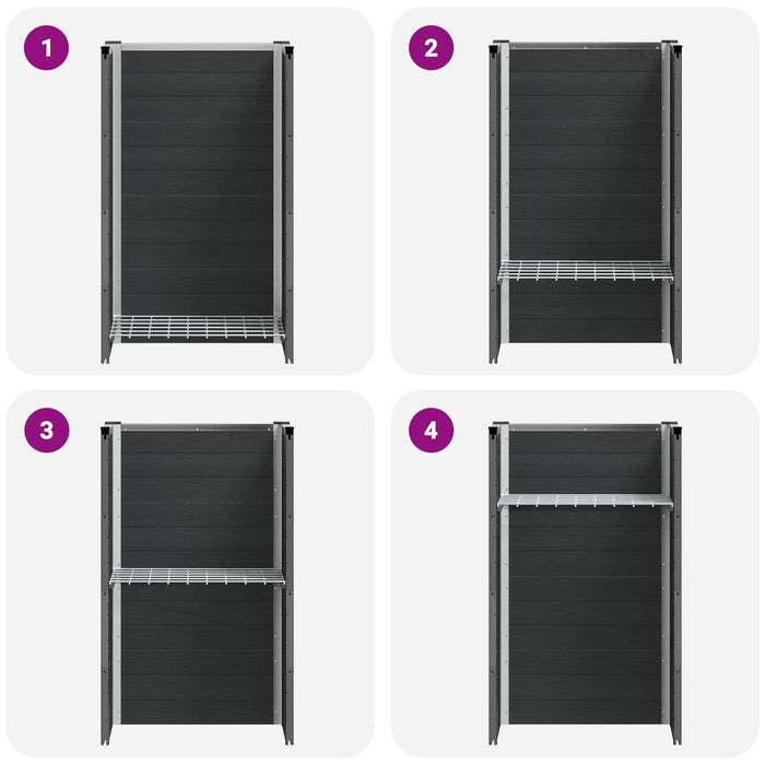 Strat înălțat de grădină Gri 50 x 30 x 22 cm WPC și Aluminiu WALTI