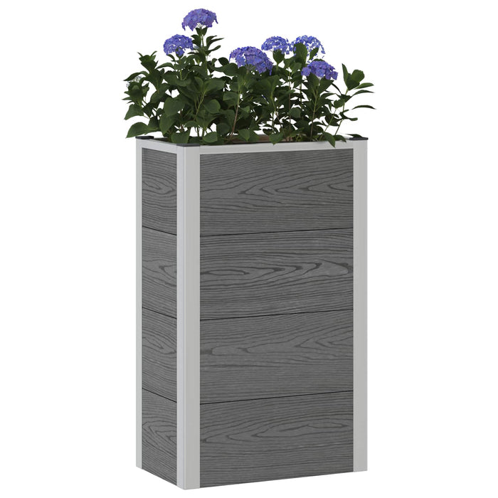 Strat înălțat de grădină Gri 50 x 30 x 22 cm WPC și Aluminiu WALTI