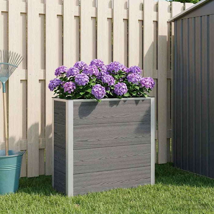 Strat înălțat de grădină Gri 75 x 30 x 82 cm WPC și Aluminiu - WALTI WALTI
