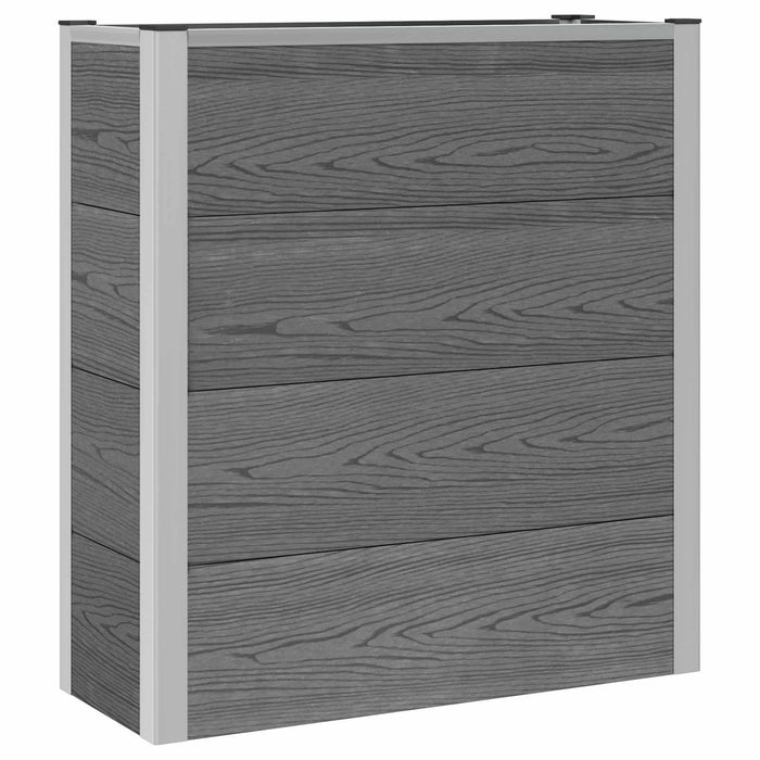 Strat înălțat de grădină Gri 75 x 30 x 22 cm WPC și Aluminiu WALTI