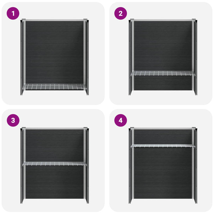 Strat înălțat de grădină Gri 75 x 30 x 22 cm WPC și Aluminiu WALTI