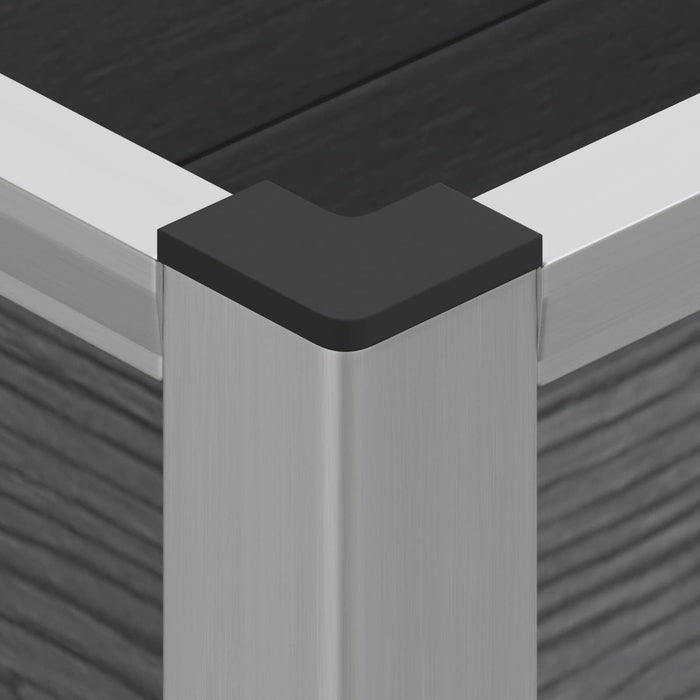 Strat înălțat de grădină Gri 100 x 30 x 22 cm WPC și Aluminiu WALTI