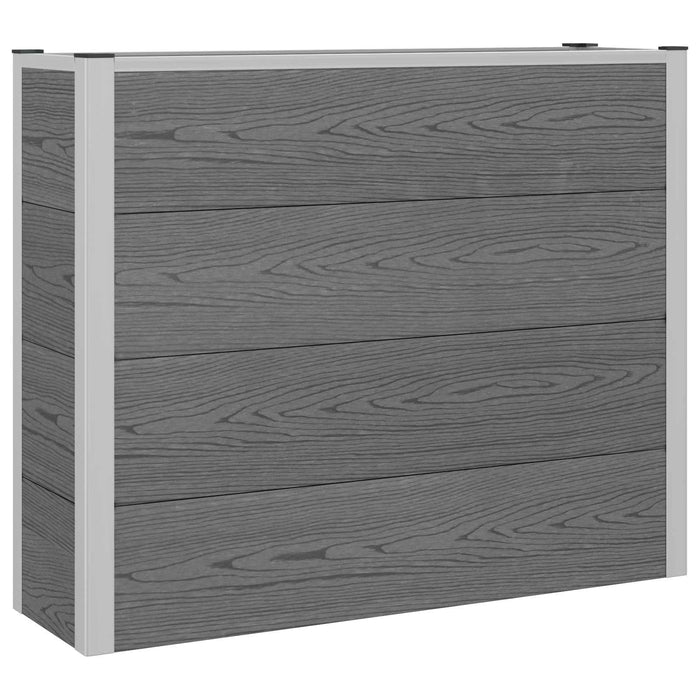 Strat înălțat de grădină Gri 100 x 30 x 22 cm WPC și Aluminiu WALTI