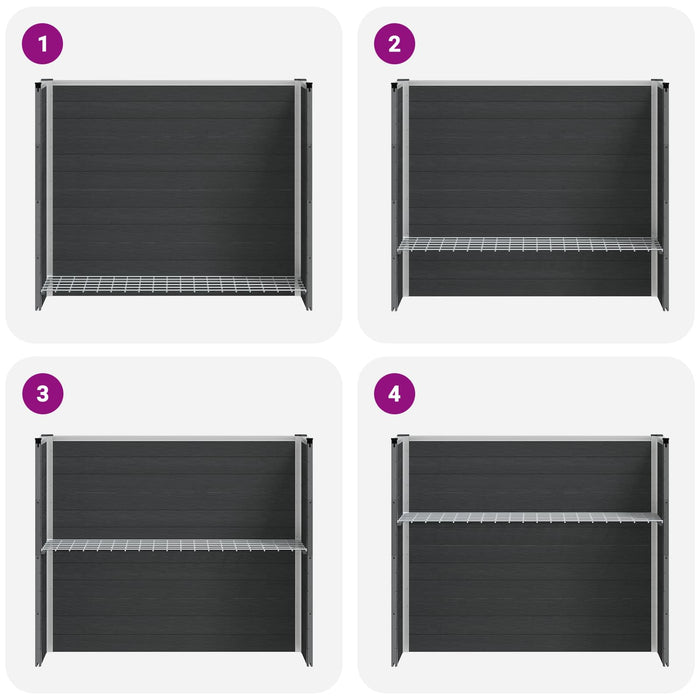 Strat înălțat de grădină Gri 100 x 30 x 22 cm WPC și Aluminiu WALTI