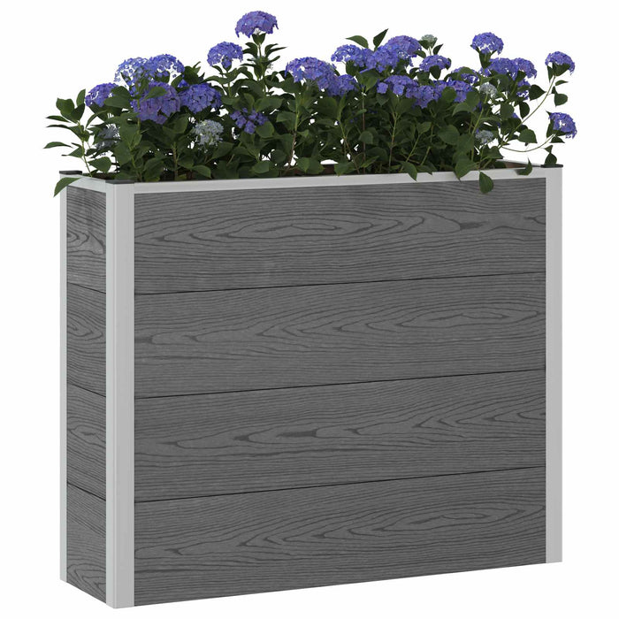Strat înălțat de grădină Gri 100 x 30 x 22 cm WPC și Aluminiu WALTI