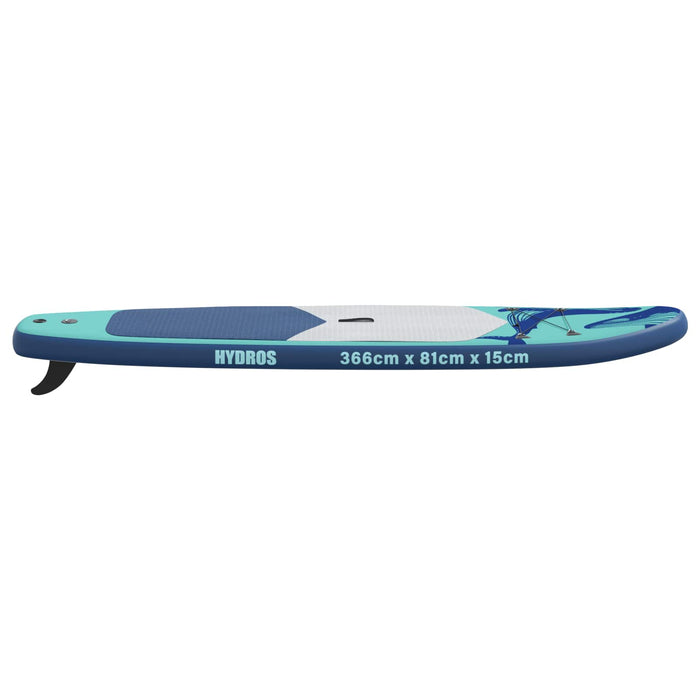 Placă de Paddle Inflabilă HYDROS 366 x 81 x 15 cm Turcoaz WALTI