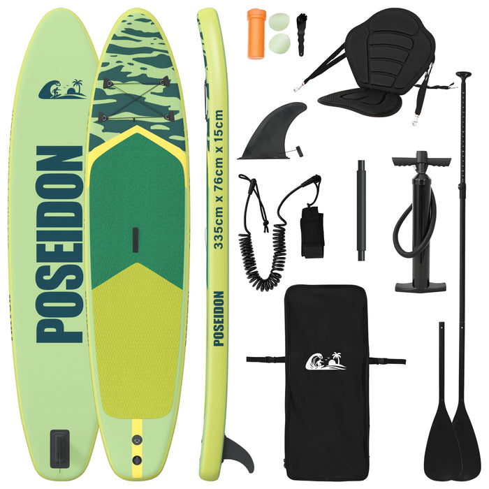 Placă SUP cu Șezlong 2 în 1 POSEIDON 335 x 76 x 15 cm Verde WALTI