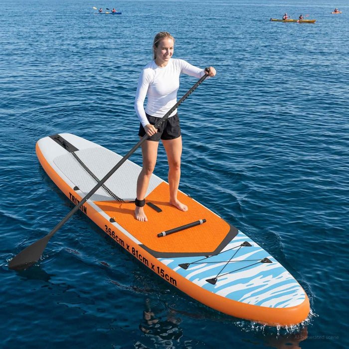 Placă SUP cu Șezlong 2 în 1 TRITON 366 x 81 x 15 cm albastru WALTI