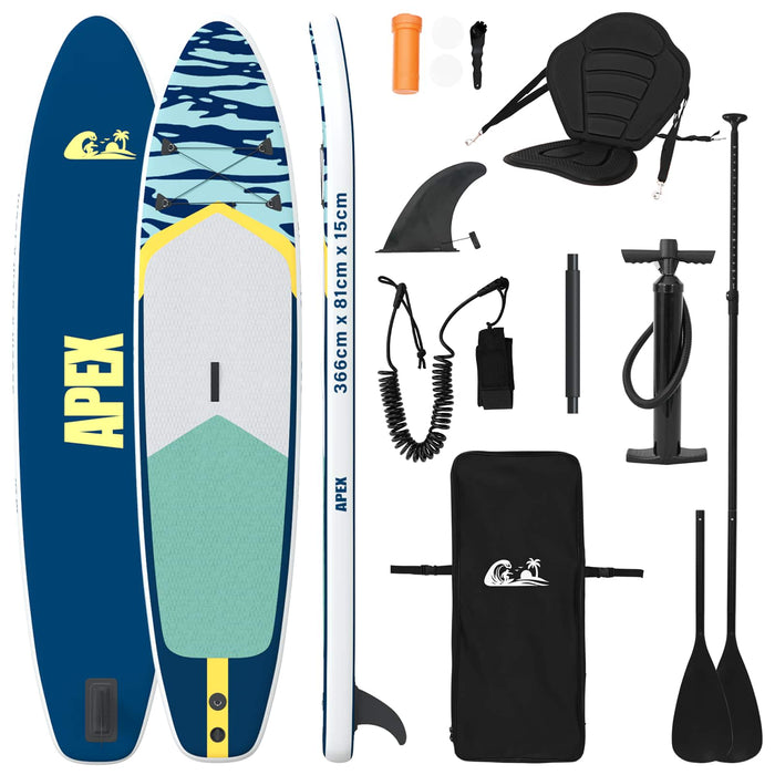 Placă SUP cu Șezlong 2 în 1 APEX 366 x 81 x 15 cm albastru WALTI