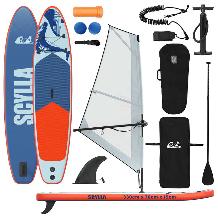 Tablă SUP gonflabilă cu Vela SCYLLA 330 x 76 x 15 cm albastru WALTI