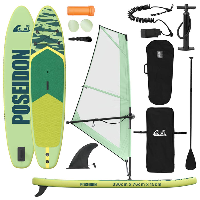 Tablă SUP gonflabilă cu Vela POSEIDON 330 x 76 x 15 cm Verde WALTI