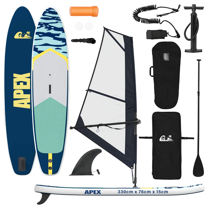 Tablă SUP gonflabilă cu Vela APEX 330 x 76 x 15 cm albastru WALTI