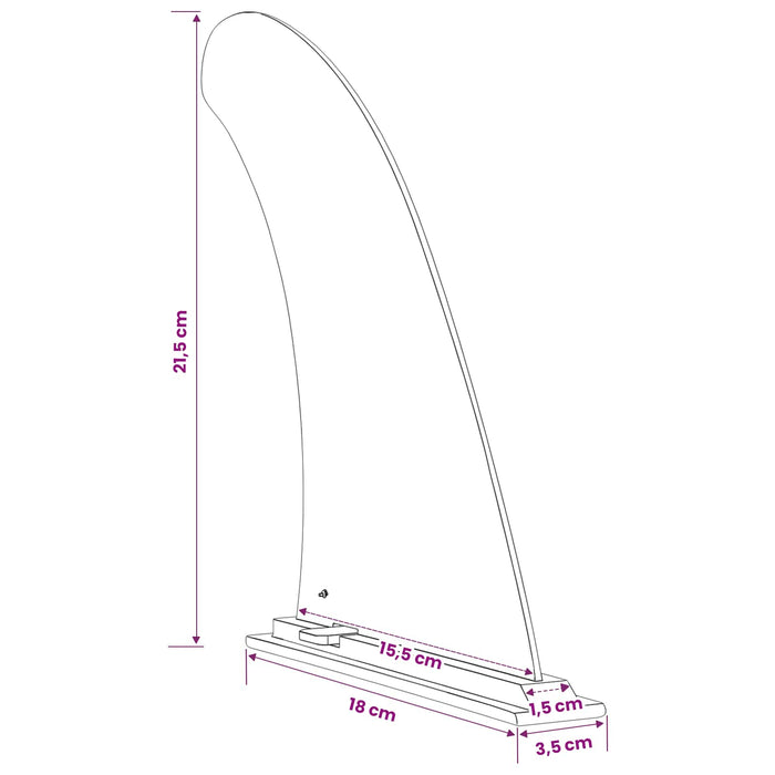 Fin pentru SUP 3,5 x 18 x 21,5 cm Nailon Negru WALTI