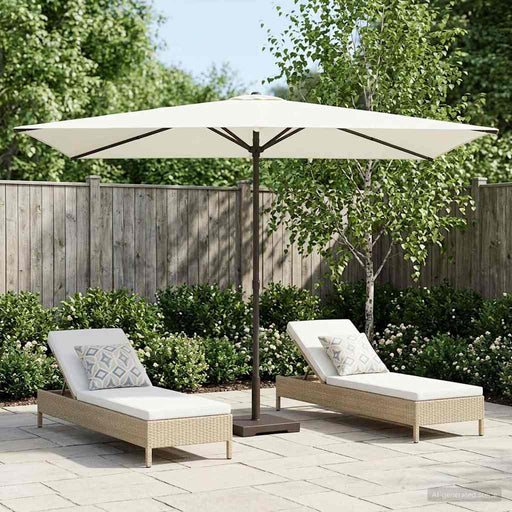 Parasol de Grădină 200 x 300 cm Poliester Dreptunghiular Crem - WALTI WALTI